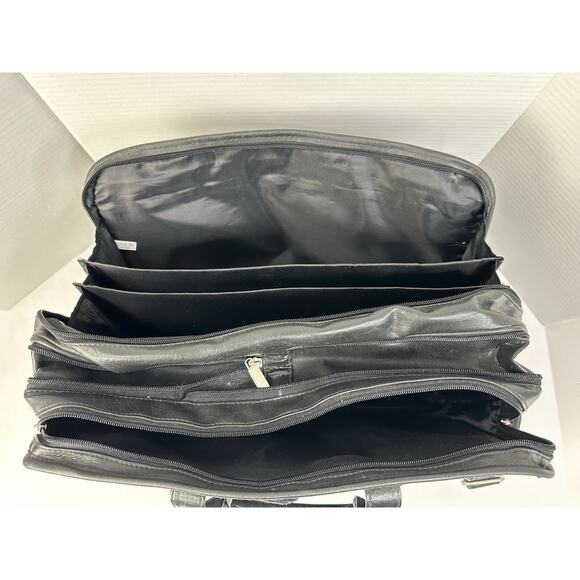 LOUIS RUKEYSER’S WALL STREET CLUB Expandable Satchel Messenger Bag *READ* - Picture 4 of 8